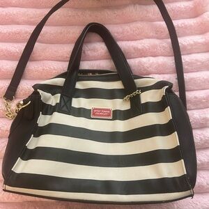 Black and White Striped Betsey Johnson Purse